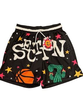 Section 7 Basketball Arizona Cactus Print  Mesh Basketball Shorts SZ M Black